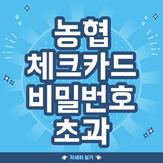 농협 체크카드 비밀번호 초과